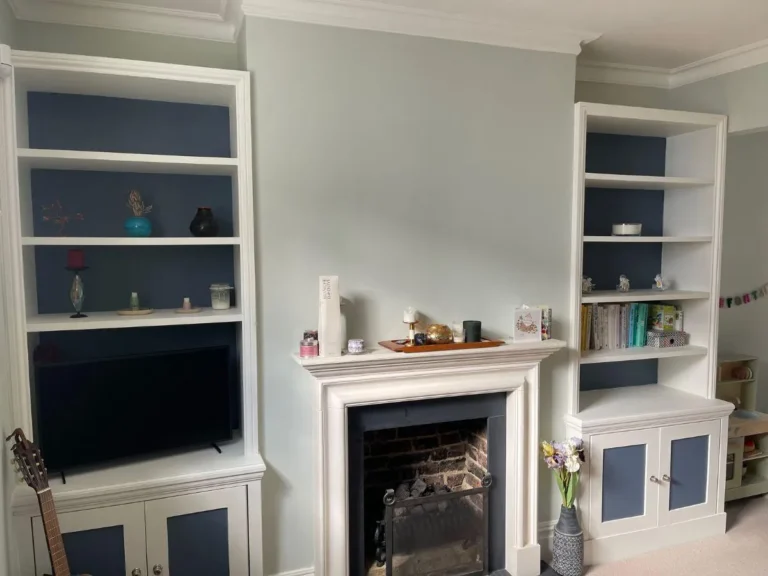 Custom built in alcove wardrobes lounge UK